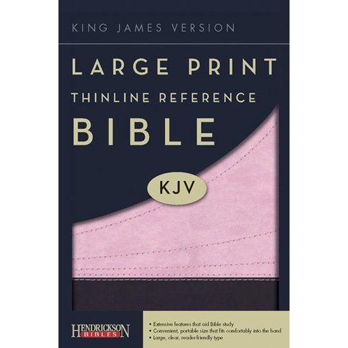 KJV Thinline Large Print Reference Bible - Chocolate/Pink