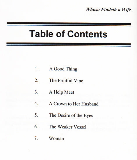 Table of Contents