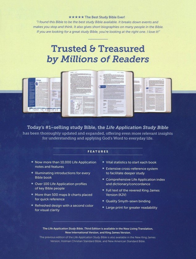 KJV Large Print Life Application Bible Brown/Mahogany LeatherLike