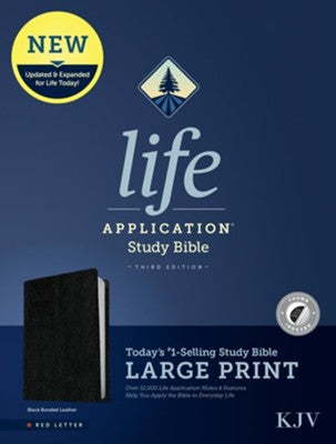 KJV Large Print Life Application Bible Black Bonded Indexed