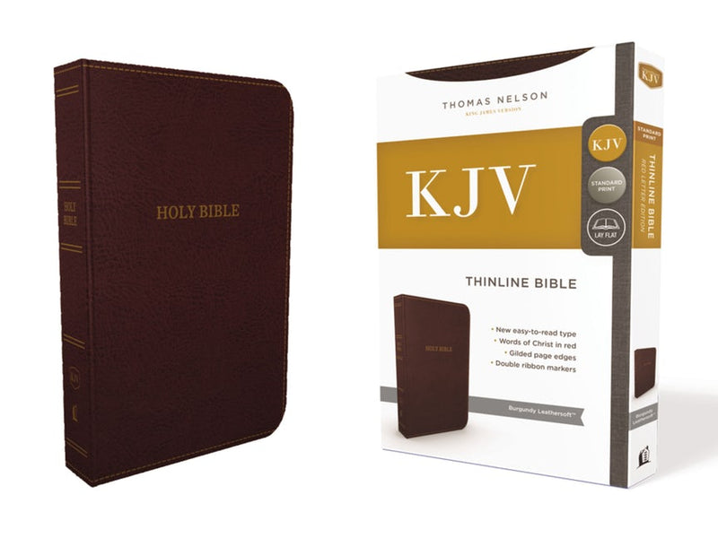 KJV Thinline Bible Burgundy Leathersoft