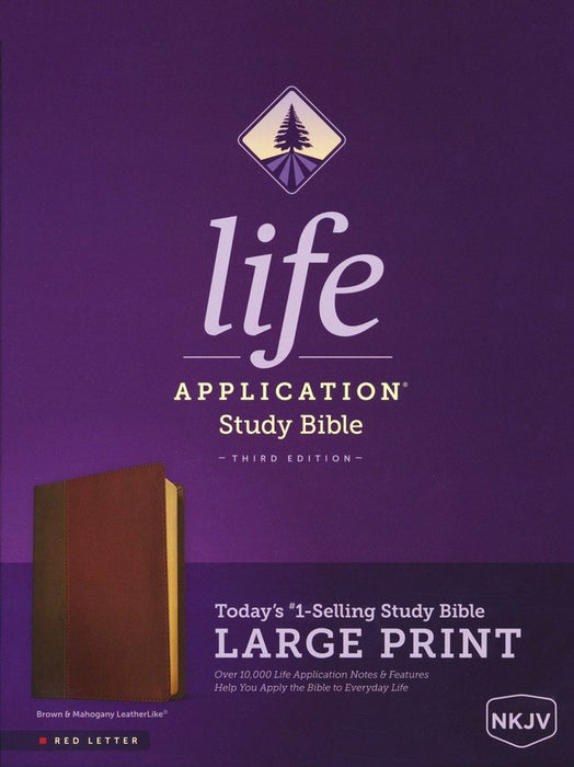 NKJV Life Application Large Print Study Bible, Brown/Mahogany Leatherlike