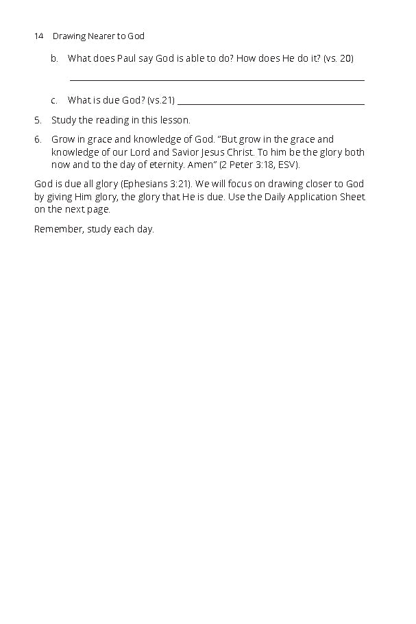 Drawing Nearer to God