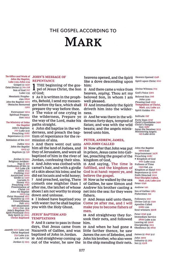 KJV Thompson Chain Reference Bible Large Print Brown Leathersoft Indexed