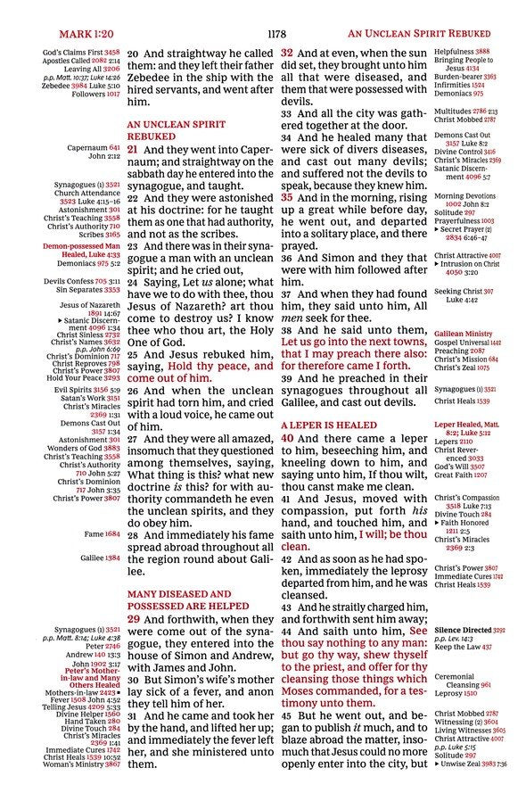 KJV Thompson Chain Reference Bible Large Print Black Genuine Cowhide Leather