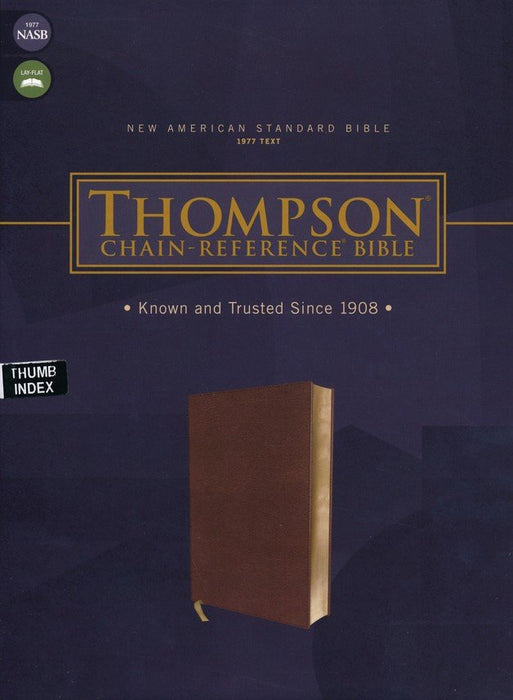 NASB Thompson Chain Reference Bible Brown Leathersoft Indexed