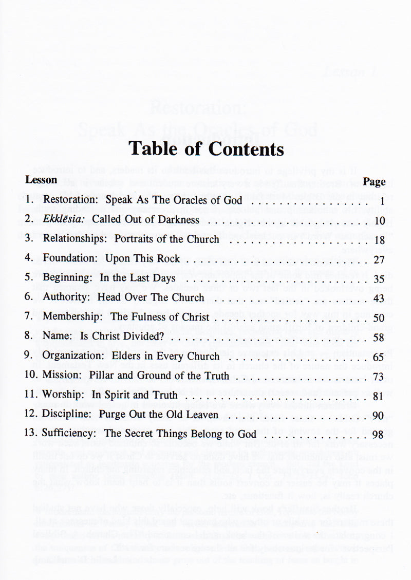 Table of Contents