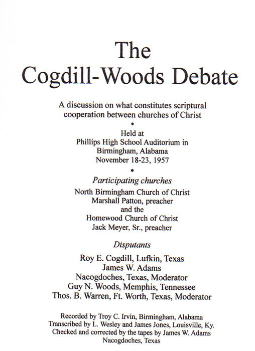 Cogdill-Woods Debate