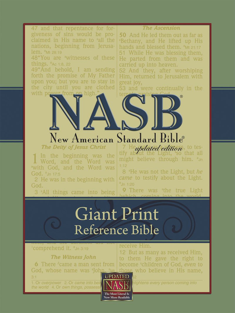 NASB 1995 Giant Print Updated Reference Bible Burgundy Genuine Indexed