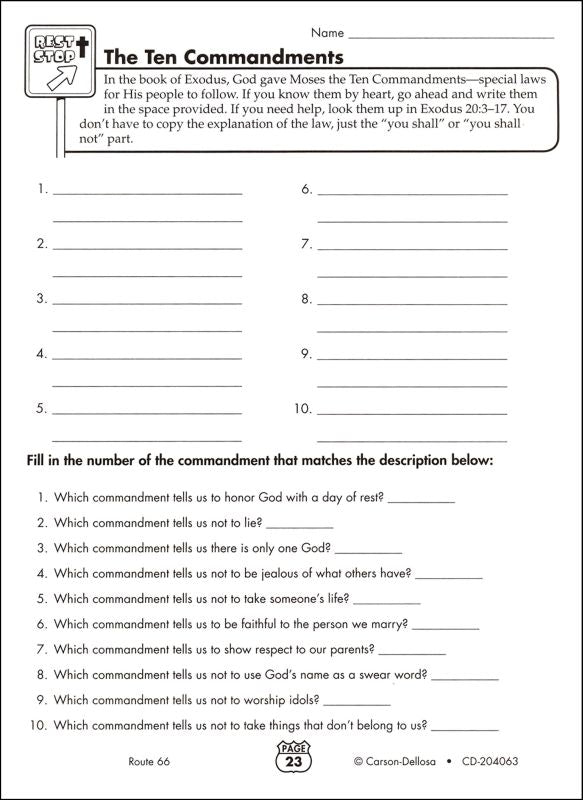 Lesson on 10 Commandments