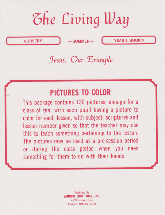 Nursery 1-4 PTC - Jesus - Our Example