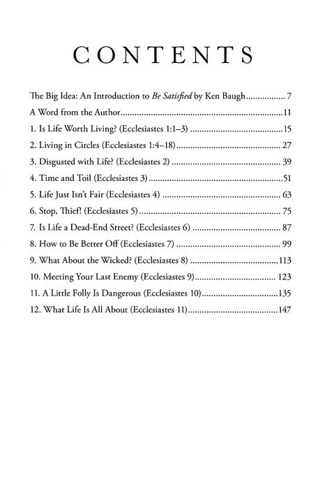 Be Satisfied - Ecclesiastes