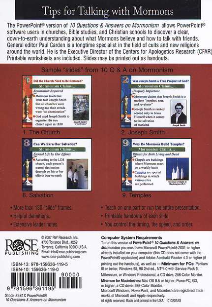 PowerPoint - 10 Questions & Answers on Mormonism