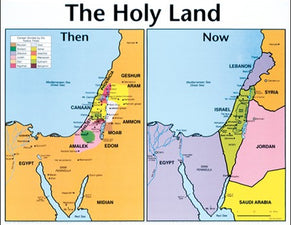 The Holy Land Then and Now Wall Chart, Laminated — One Stone Biblical ...