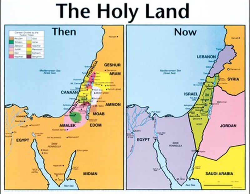 The Holy Land Then and Now Wall Chart, Laminated