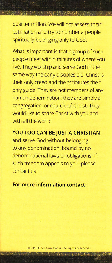 We Are Simply Christians Tract - 25 Pack