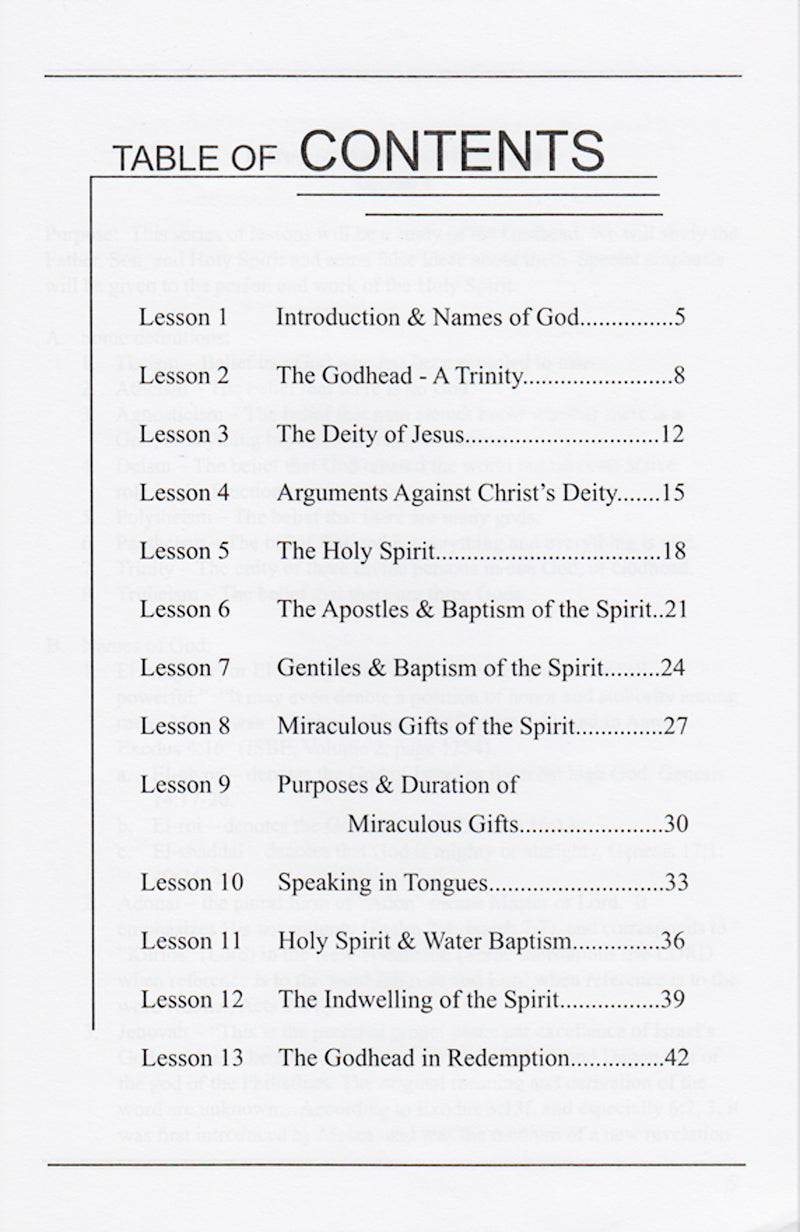 Table of Contents