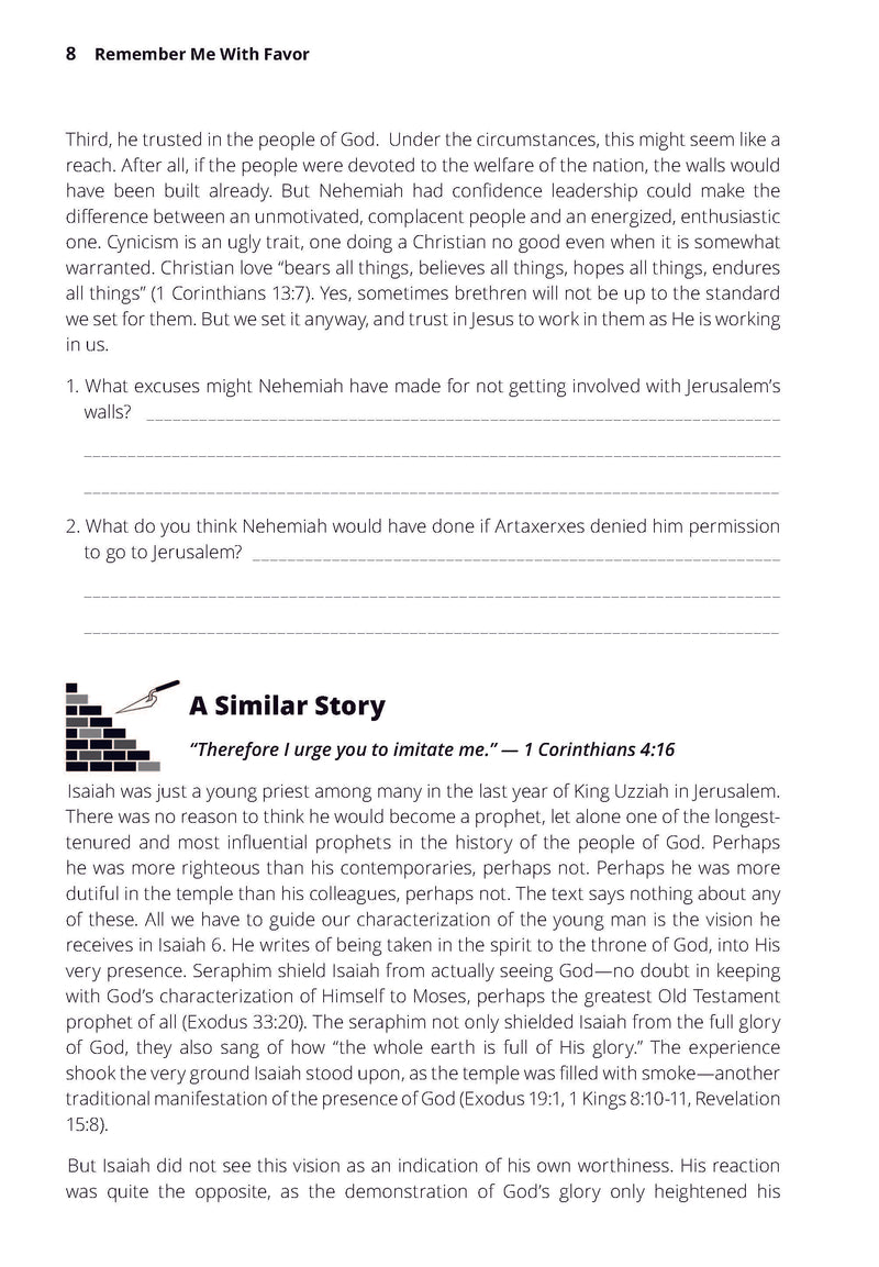 Remember Me With Favor: Life Lessons From the Story of Nehemiah