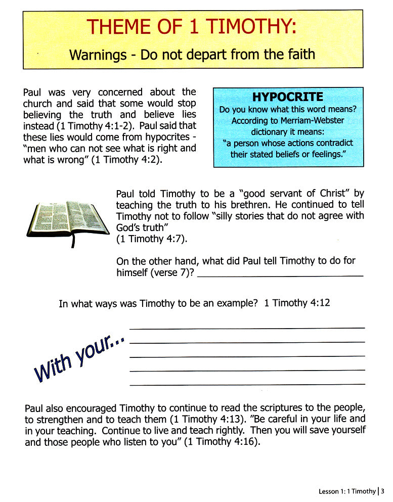 Exploring the Epistles Part 2 (Primary 3:4) Student