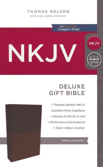 NKJV Deluxe Gift Bible Brown/Toffee LeatherSoft