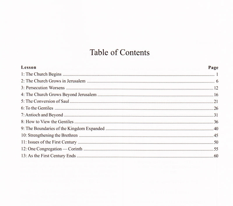 Table of Contents