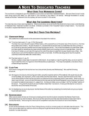 Note To Dedicated Teachers