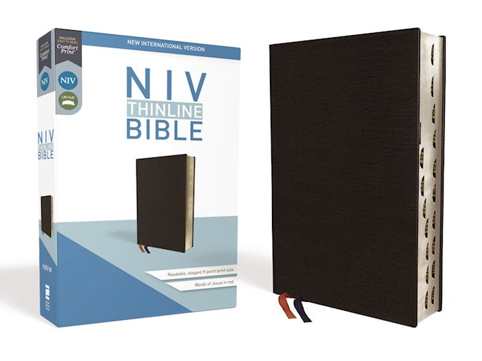 NIV Thinline Bible Black Bonded Indexed