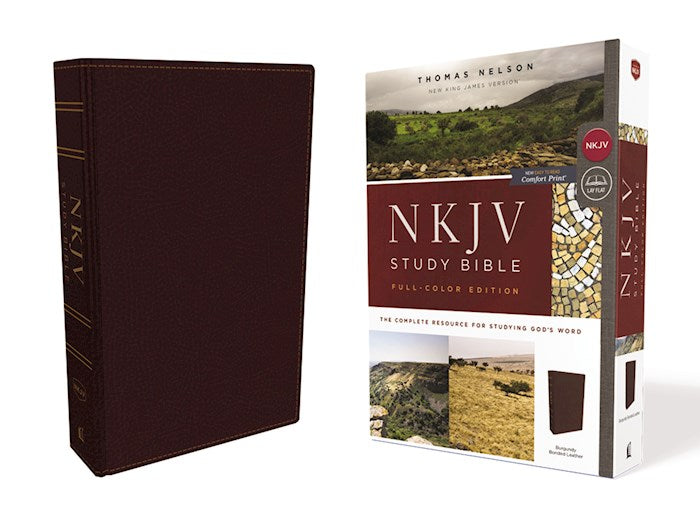 NKJV Study Bible Burgundy Bonded Leather