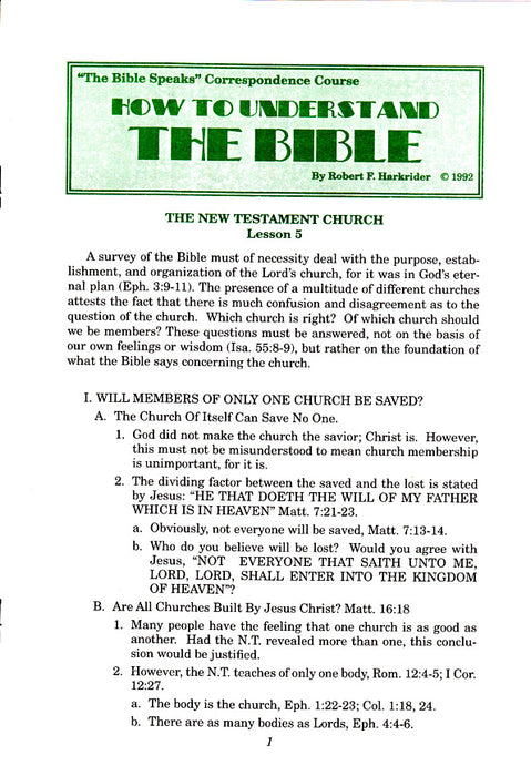 How to Understand the Bible Correspondence Course:  Lesson 5