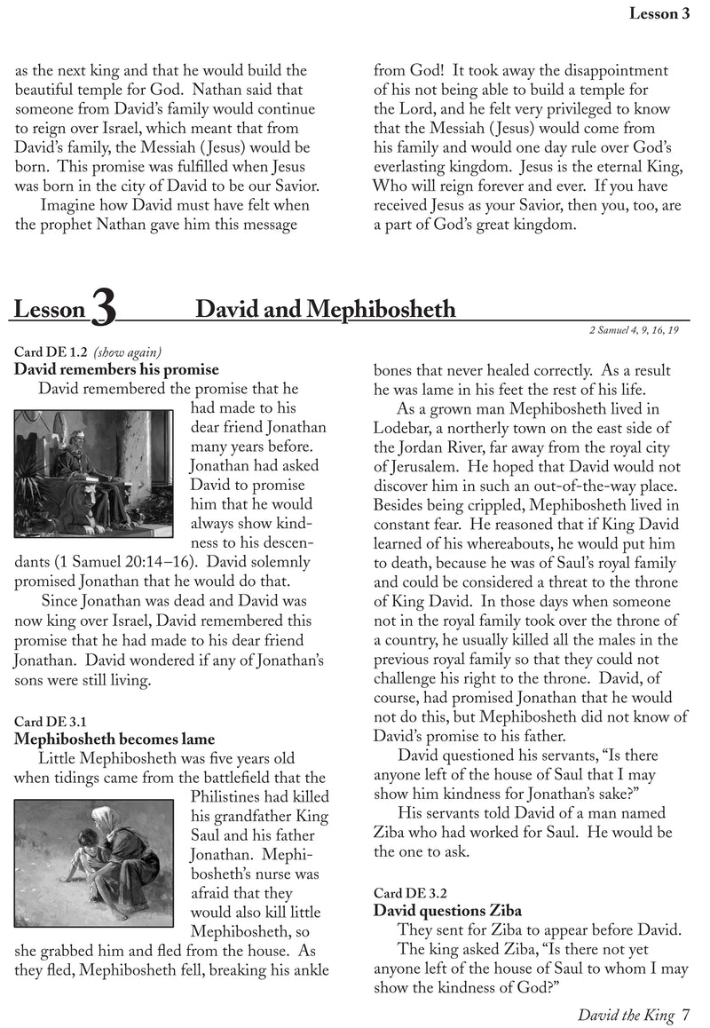 David the King (David 3) - Abeka Flash-A-Card (top, no date)