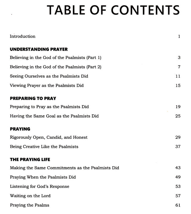 Praying Like the Psalmists: A Study of the Psalms