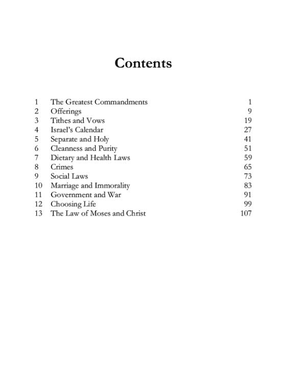 The Law of Moses:  A Summary of Israel's Law