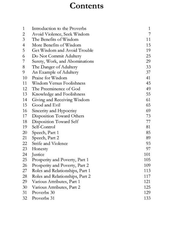 A Topical Study of the Proverbs