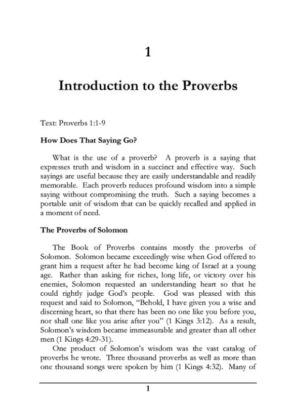 A Topical Study of the Proverbs