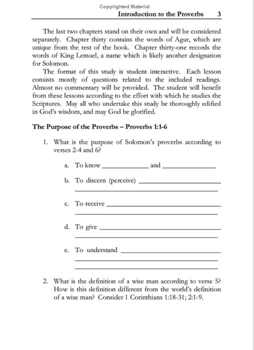 A Topical Study of the Proverbs