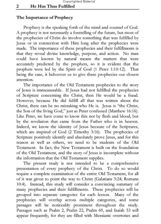 He Has Thus Fulfilled: A Study of the Prophecies of the Christ