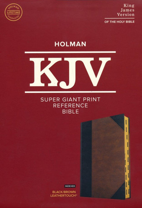 KJV Super Giant Print Reference Bible, Black Brown LeatherTouch, Indexed