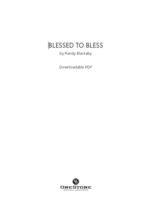 Blessed To Bless - Downloadable Congregational Use PDF