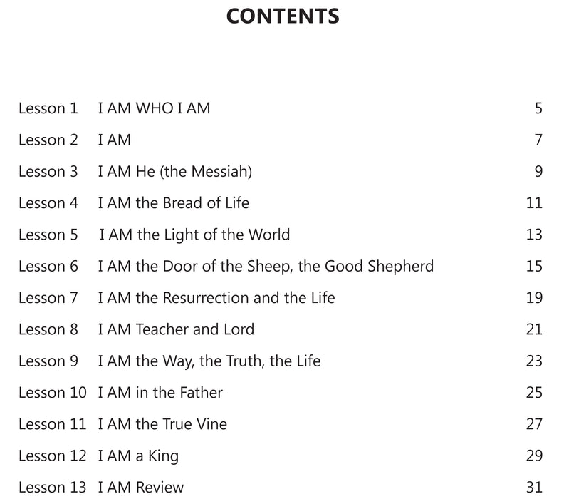 "I Ams" of Jesus in the Book of John - Downloadable Single User PDF