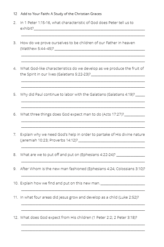 Add To Your Faith: A Study of the Christian Graces