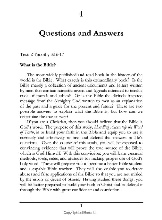 Handling Accurately the Word of Truth