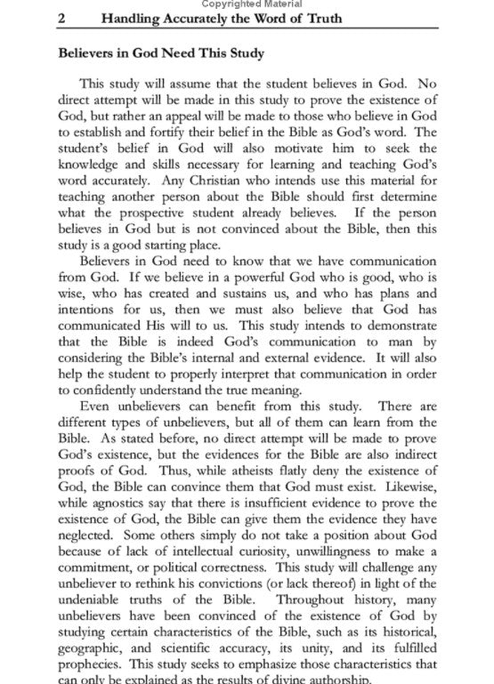 Handling Accurately the Word of Truth