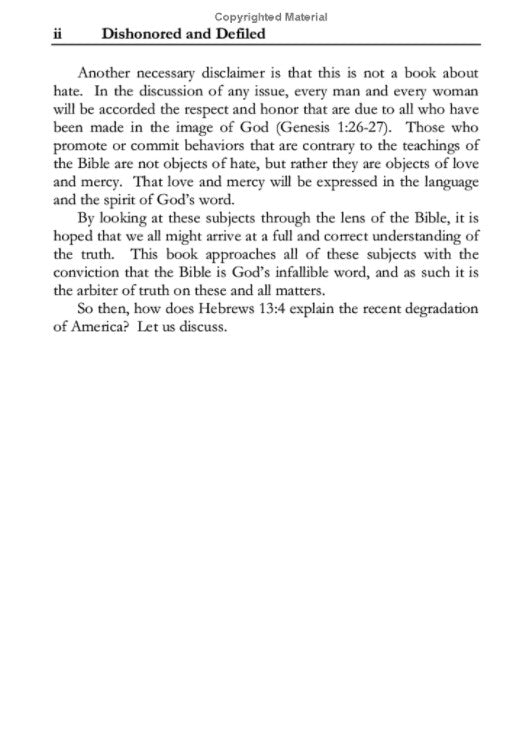 Dishonored and Defiled