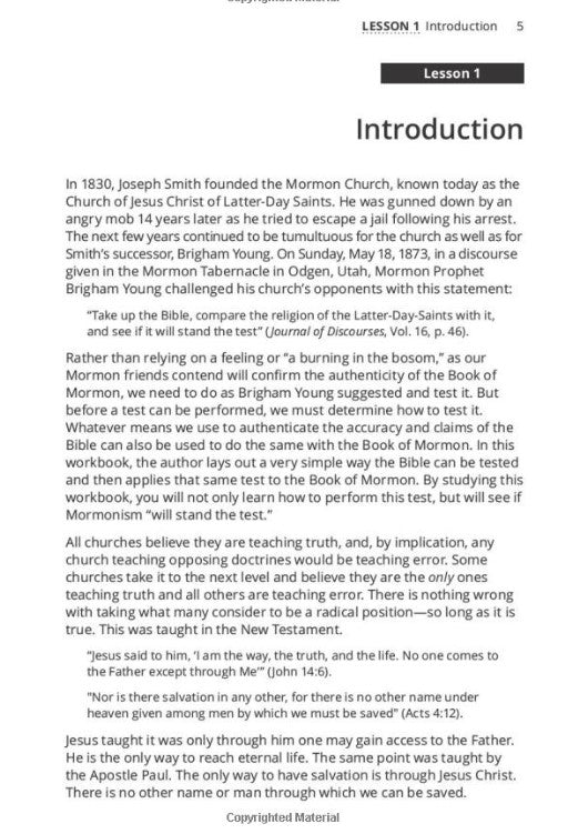 Mormonism: Will It Stand the Test? Workbook