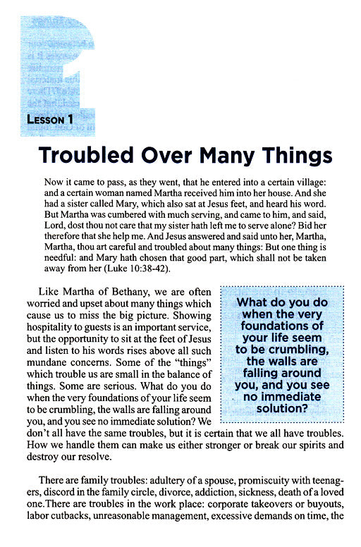 Troubled Over Many Things