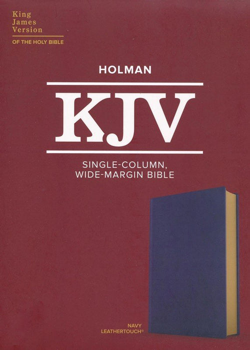 KJV Single Column, Wide-Margin Bible Navy Leathertouch