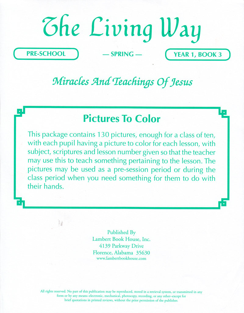 PRESCHOOL 1-3 PTC - Miracles of Jesus