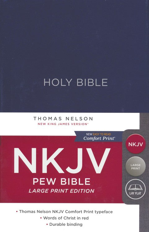 NKJV Large Print Pew Bible Navy *
