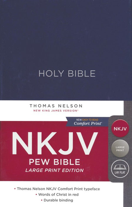 NKJV Large Print Pew Bible Navy