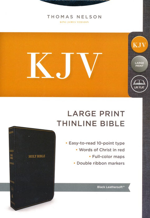 KJV Large Print Thinline Bible Comfort Print Black Leathersoft